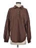 Margaret O'Leary Houndstooth Brown Long Sleeve Blouse Size S - photo 1
