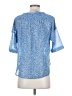 Ann Taylor LOFT 100% Polyester Blue Short Sleeve Blouse Size XXS - photo 2