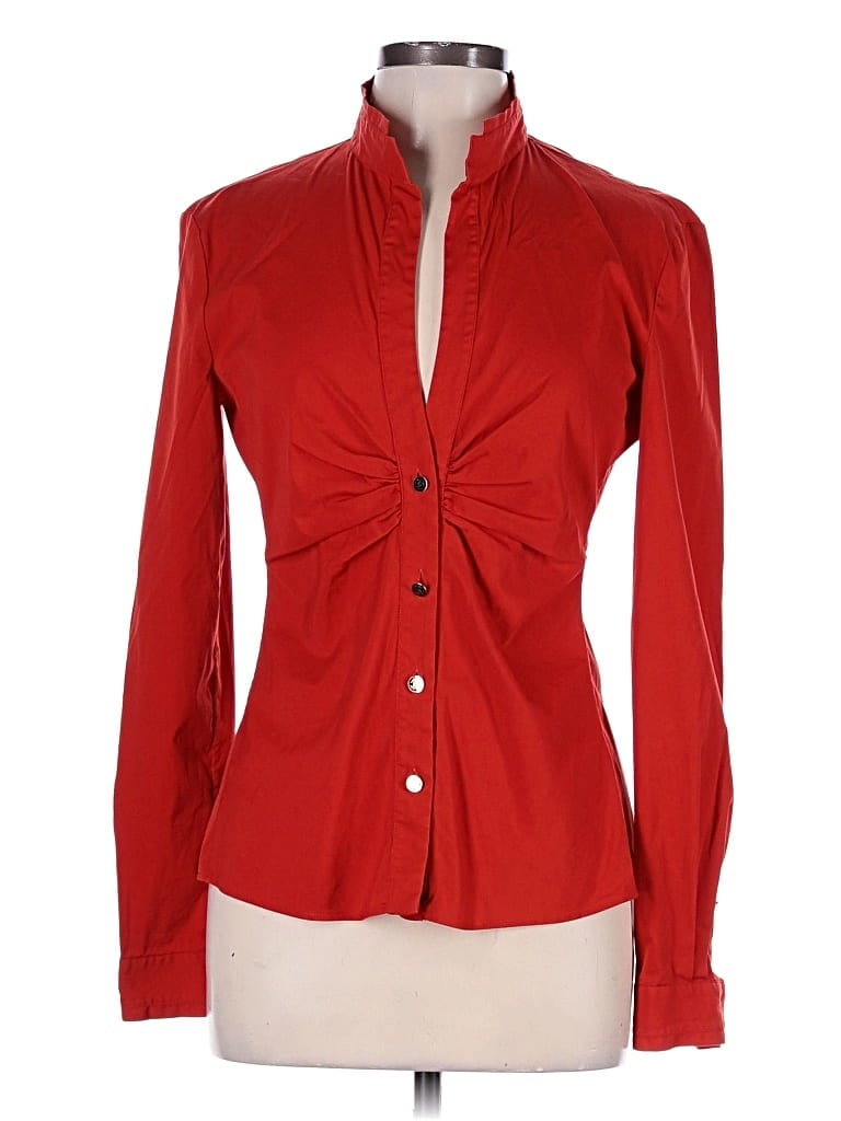Pre-owned Roberto Cavalli Long Sleeve Blouse In Red