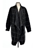 Eileen Fisher 100% Merino Wool Plaid Black Gray Jacket Size L - photo 1