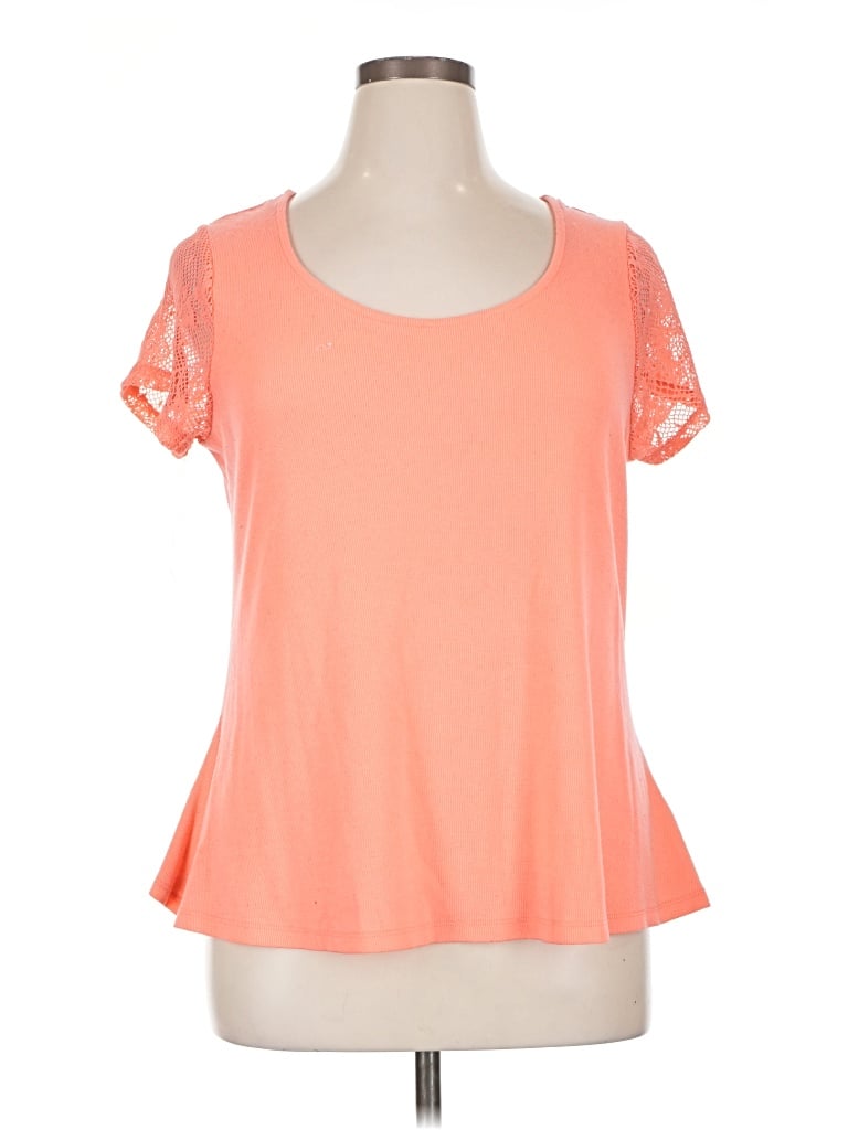 Pre-owned Bongo Short Sleeve Top Orange Sweetheart Neckline Tops