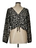 H&M 100% Polyester Black Long Sleeve Blouse Size L - photo 1
