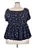 Torrid Blue Short Sleeve Blouse Size 4X Plus (4) - photo 1