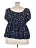 Torrid Blue Short Sleeve Blouse Size 4X Plus (4) - photo 2