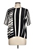 BCBGMAXAZRIA 100% Silk Stripes Black Short Sleeve Silk Top Size L - photo 1