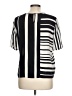 BCBGMAXAZRIA 100% Silk Stripes Black Short Sleeve Silk Top Size L - photo 2
