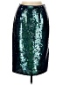 H&M 100% Polyester Metallic Teal Formal Skirt Size 6 - photo 1