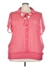 Unbranded Polka Dots Pink Short Sleeve Blouse Size 3X (estimated) - photo 1