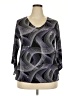 Brittany Black Gray 3/4 Sleeve Blouse Size 2X - photo 1