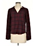 Thakoon Plaid Burgundy Long Sleeve Blouse Size 4 - photo 1