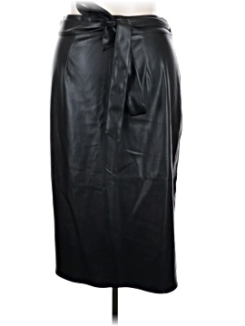 chinese dress ladies Black Vegan Leather Ruffle Mini Jaspre Skirt