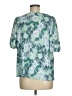 Ann Taylor LOFT 100% Polyester Teal Short Sleeve Blouse Size M - photo 2