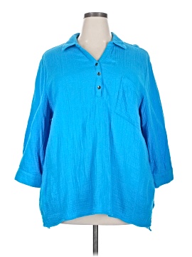 Joan Rivers 3/4 Sleeve Button Down Shirt
