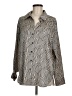 Sanctuary 100% Polyester Chevron-herringbone Silver Long Sleeve Blouse Size M - photo 1