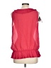 Ann Taylor LOFT 100% Polyester Red Sleeveless Blouse Size L - photo 2