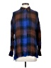 BDG 100% Rayon Plaid Blue Long Sleeve Button-Down Shirt Size S - photo 1