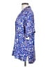 Open Edit 100% Polyester Animal Print Blue Short Sleeve Blouse Size XXS - photo 5