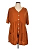 Shein Curve 100% Other Brown Short Sleeve Top Size 12 Plus (0) - photo 1