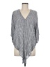 Gap Stripes Gray 3/4 Sleeve Blouse Size M - photo 1