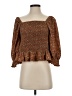 Joy Joy 100% Polyester Brown 3/4 Sleeve Blouse Size S - photo 1