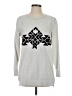 Gap 100% Cotton Graphic Silver Pullover Sweater Size S - photo 1
