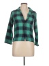 Lands' End 100% Polyester Plaid Green 3/4 Sleeve Blouse Size 12 - photo 1