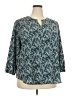 Monday Fun 100% Polyester Teal 3/4 Sleeve Blouse Size 2X - photo 2