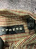 Express 100% Cotton Houndstooth Tan Long Sleeve Button-Down Shirt Size 12 - 14 - photo 3
