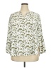 Monday Fun 100% Polyester Print Ivory 3/4 Sleeve Blouse Size 2X - photo 1