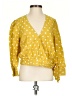 Blu Pepper Polka Dots Yellow 3/4 Sleeve Blouse Size S - photo 1