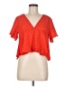 Elli White Orange Short Sleeve Blouse Size M - photo 1
