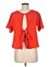 Elli White Orange Short Sleeve Blouse Size M - photo 2