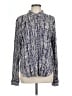 Holding Horses 100% Rayon Print Blue Long Sleeve Blouse Size 12 - photo 1