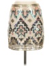 Alya 100% Polyester Print Silver Casual Skirt Size S - photo 1