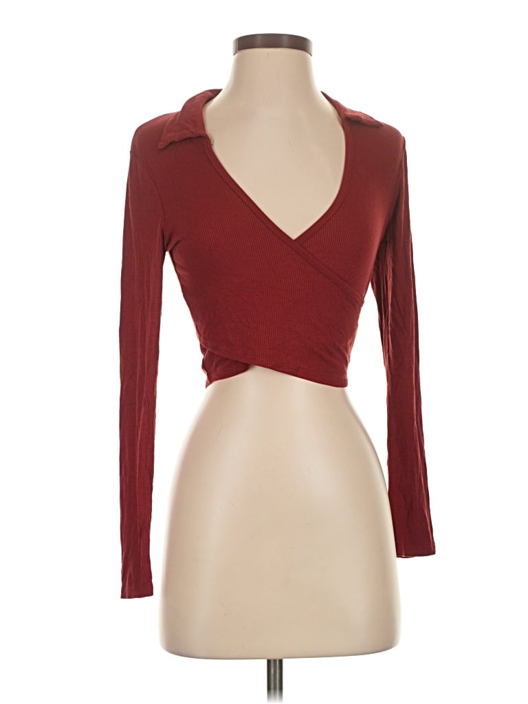 Pre-owned Bozzolo Long Sleeve T-shirt In Burgundy