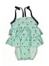 Cat & Jack Floral Green One Piece Swimsuit Size 3-6 mo - photo 1
