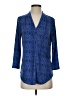 JM Collection Paisley Blue 3/4 Sleeve Blouse Size S - photo 1