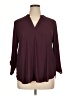 Lush 100% Polyester Burgundy 3/4 Sleeve Blouse Size XL - photo 1