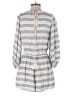 Holding Horses 100% Rayon Stripes Gray Romper Size S - photo 2