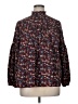 Unbranded 100% Polyester Floral Brown Burgundy Long Sleeve Blouse Size XL (estimated) - photo 1