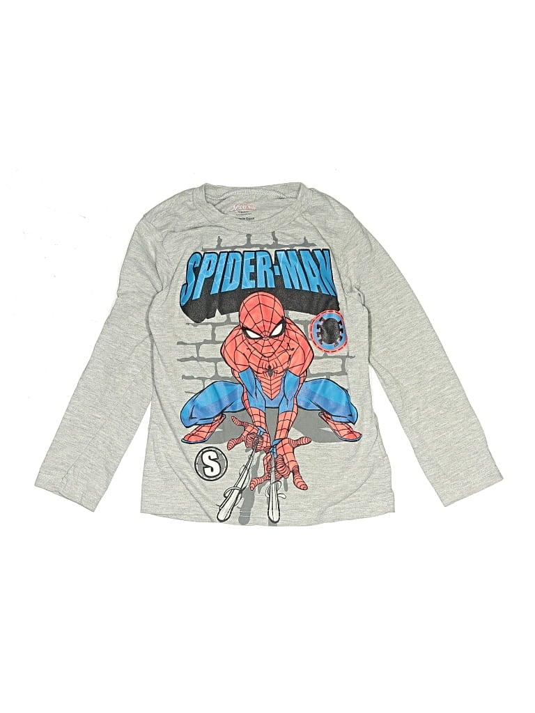Pre-owned Marvel Kids' Long Sleeve T-shirt In Gray