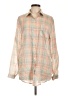 Adora 100% Cotton Plaid Orange Long Sleeve Button-Down Shirt Size L - photo 1