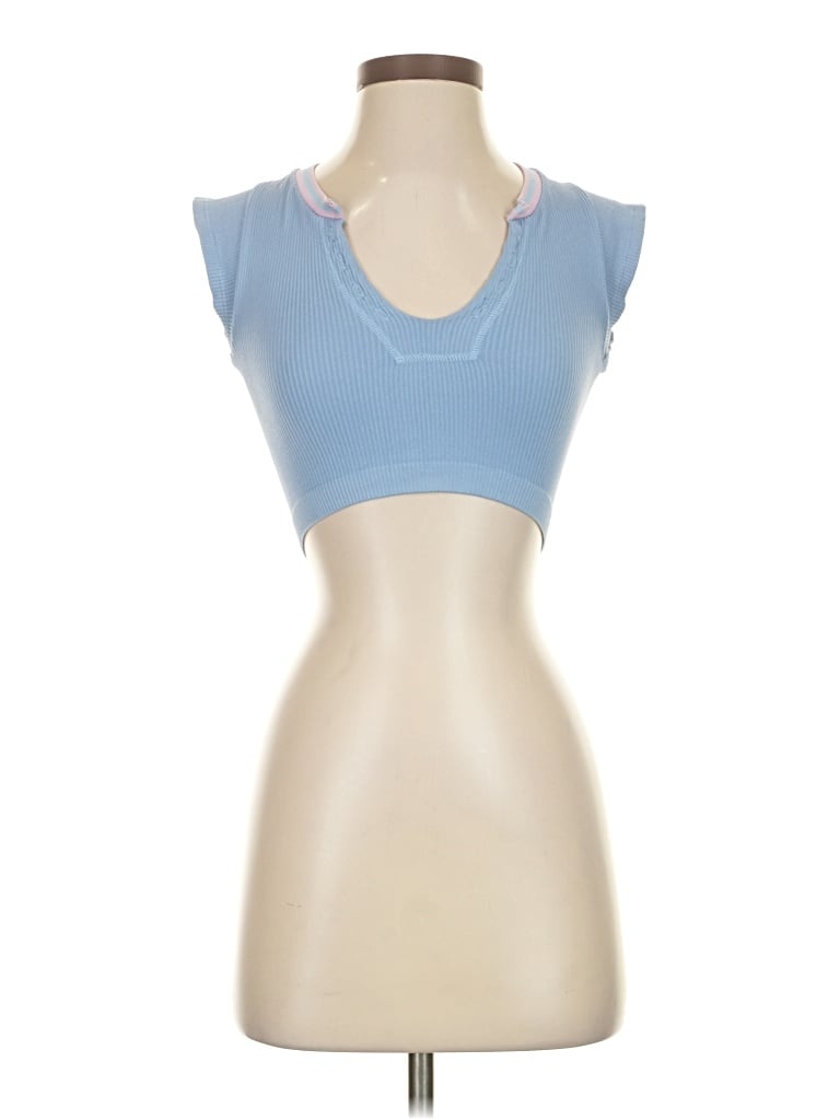 Pre-owned Out From Under Tank Top Blue Strapless Neckline Tops