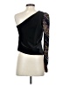 Self-Portrait 100% Polymide Black Long Sleeve Top Size 4 - photo 2