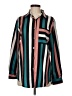 Unbranded Stripes Teal Long Sleeve Blouse Size M - photo 1