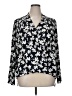 Ann Taylor 100% Polyester Floral Black Long Sleeve Blouse Size XL - photo 1