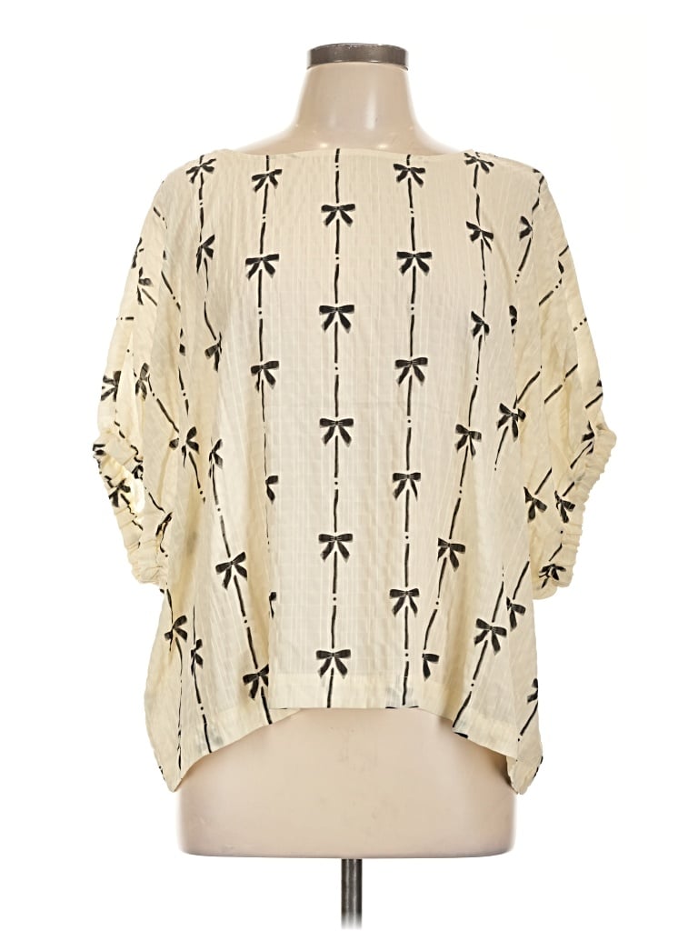 Pre-owned Eesome 3/4 Sleeve Blouse In White