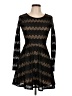 Sage Chevron-herringbone Black Cocktail Dress Size L - photo 1