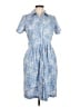 Foxcroft Graphic Blue Casual Dress Size 8 - photo 1