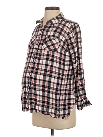 Isabel Maternity Long Sleeve Button-Down Shirt (view 1)